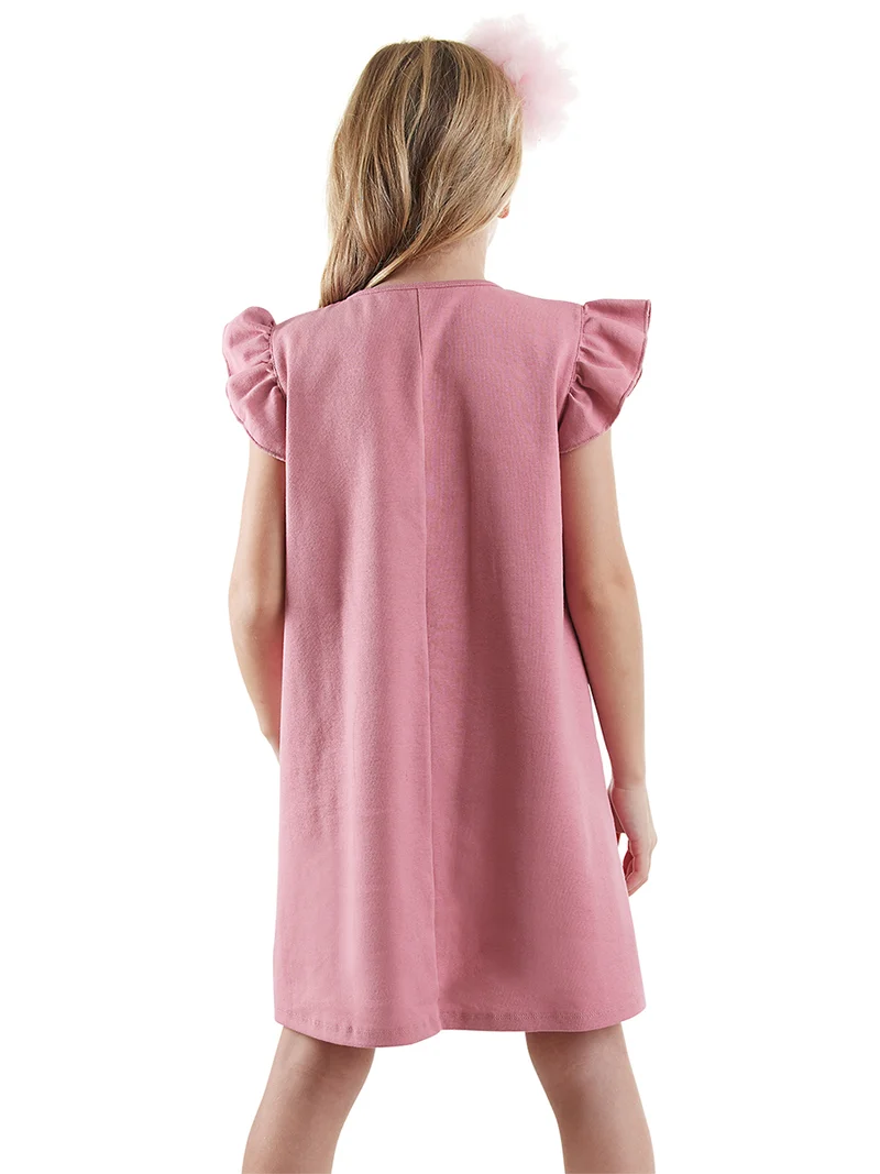 دينوكيدس فستان بناتي قطني بكشكشة من ليلي كورن